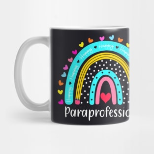 Paraprofessional Teacher Back To School Cute Boho Rainbow Mug